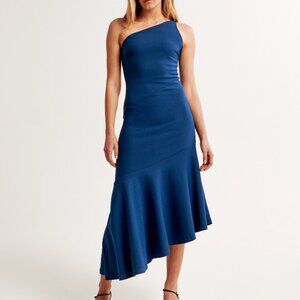 Abercrombie & Fitch One-Shoulder Asymmetrical Hem Midi Dress